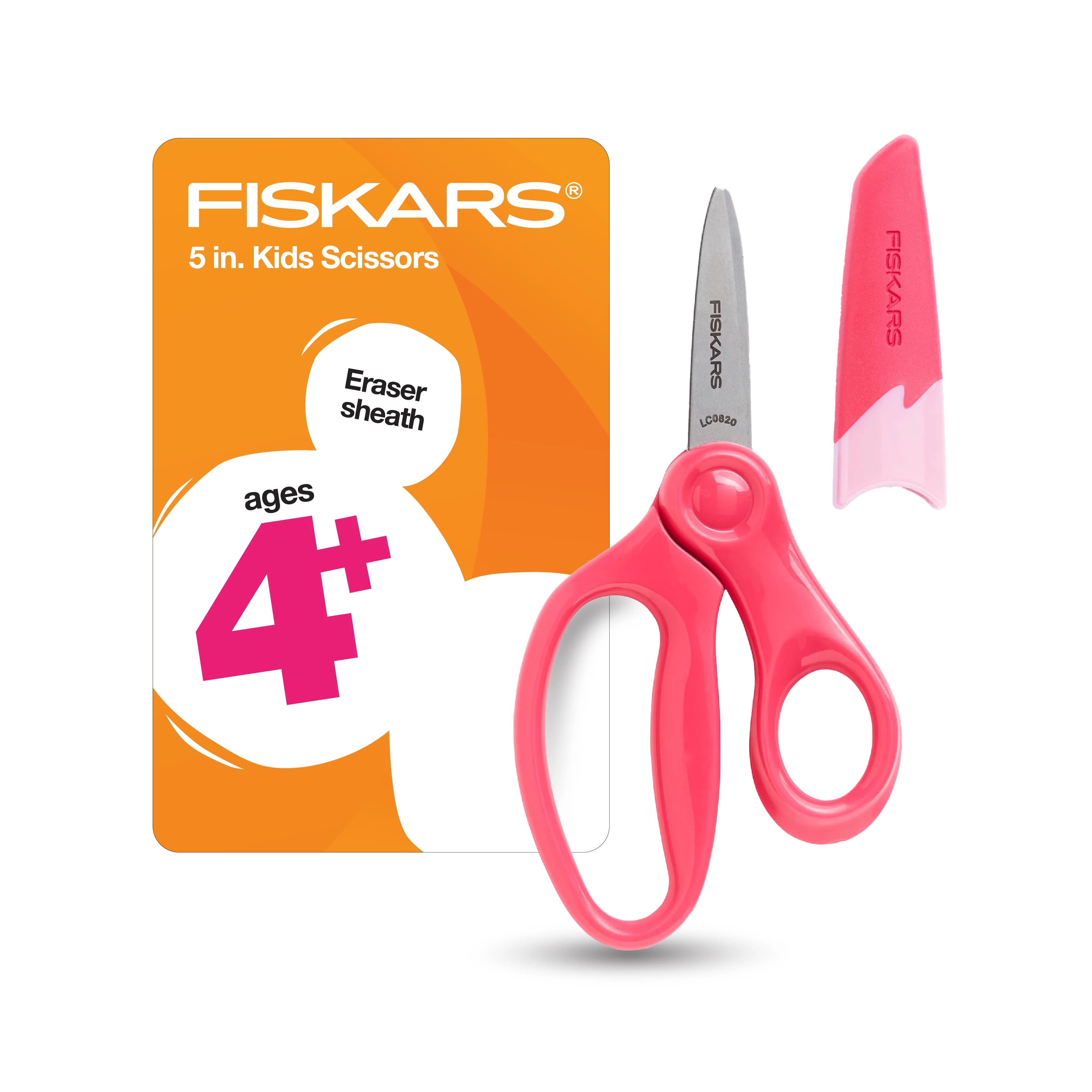 Fiskars Pointed-tip Kids Scissors (5 in.) with Sheath - Pink - Walmart.com | Walmart (US)