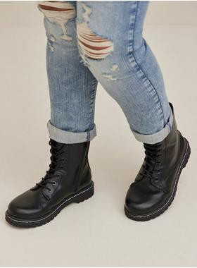 Stevie Lace-Up Combat Boot (WW) | Torrid (US & Canada)