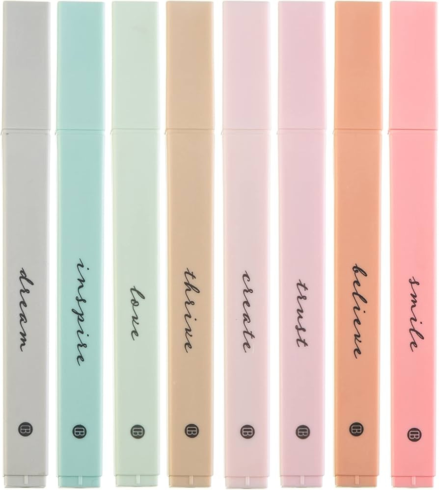 DIVERSEBEE Bible Highlighters with Soft Chisel Tip, 8 Pack Assorted Colors Pens No Bleed, Quick D... | Amazon (US)