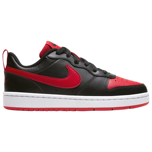 Boys Nike Nike Court Borough - Boys' Grade School Basketball Shoe Red/Black/White Size 06.5 | Kids Foot Locker (US)