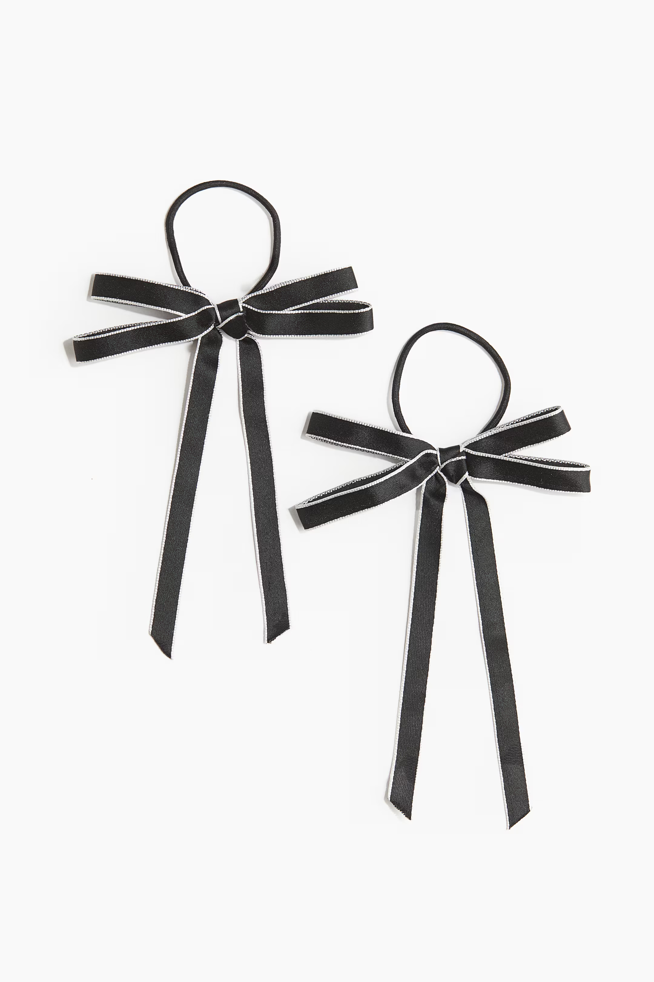 2-pack bow-detail hair elastics | H&M (US + CA)