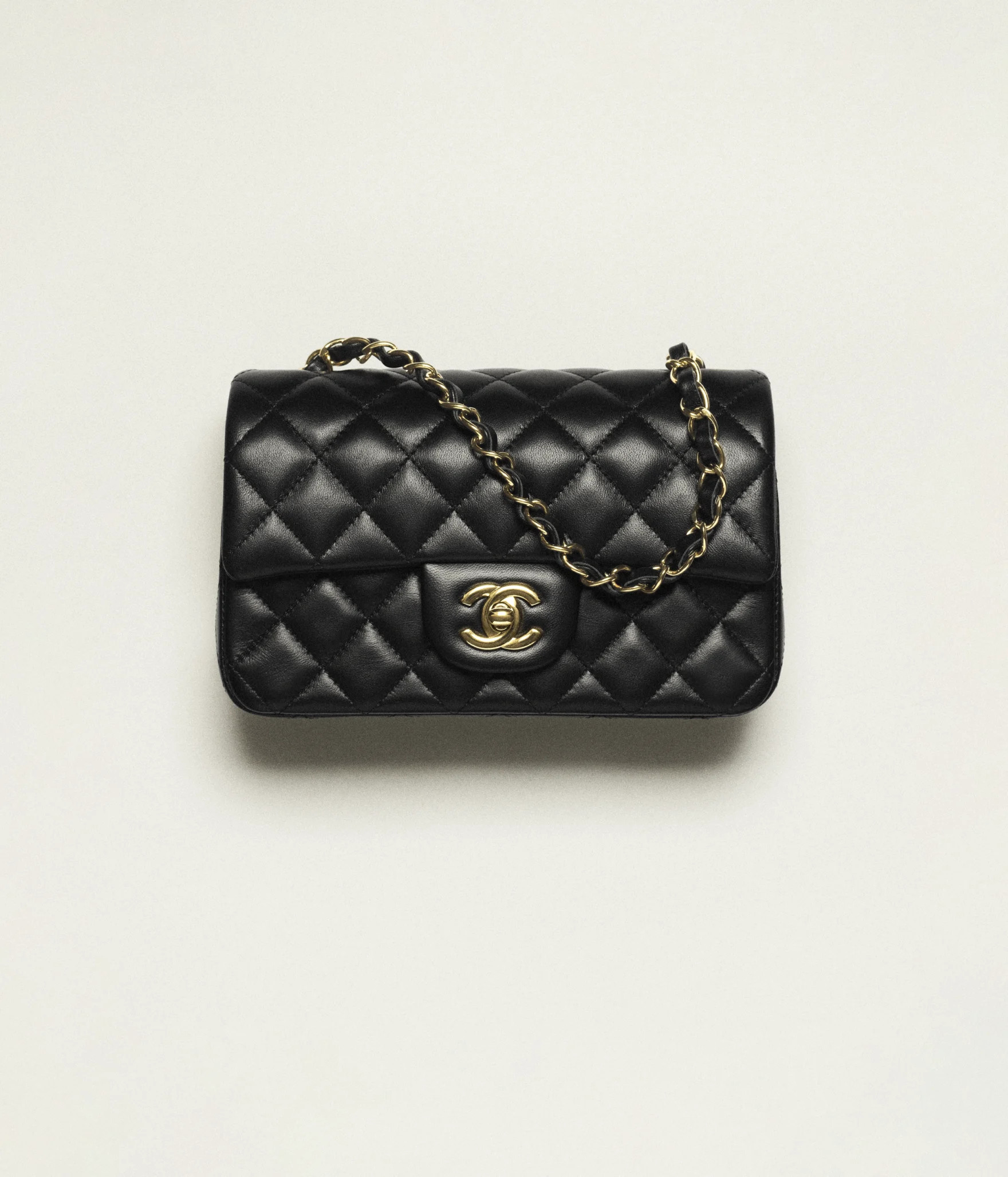 Small classic handbag, Grained calfskin & gold-tone metal, black — Fashion | CHANEL | Chanel, Inc. (US)