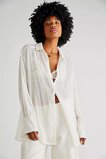 Love Life Sheer Buttondown | Free People (Global - UK&FR Excluded)