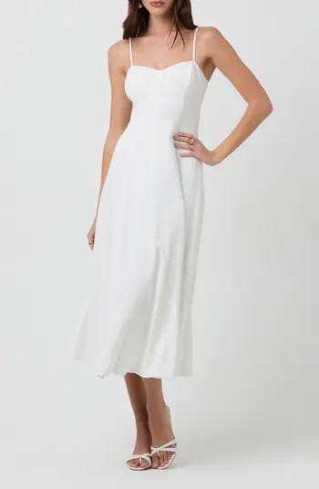 Linen Blend Midi Dress | Nordstrom