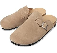 Boston Suede Clogs for Women Men Dupes Unisex Arizona Delano Slip-on Potato Shoes Footbed Cork Cl... | Amazon (US)