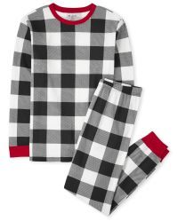 Unisex Adult Matching Family Christmas Long Sleeve Thermal Buffalo Plaid Cotton Pajamas | The Chi... | The Children's Place