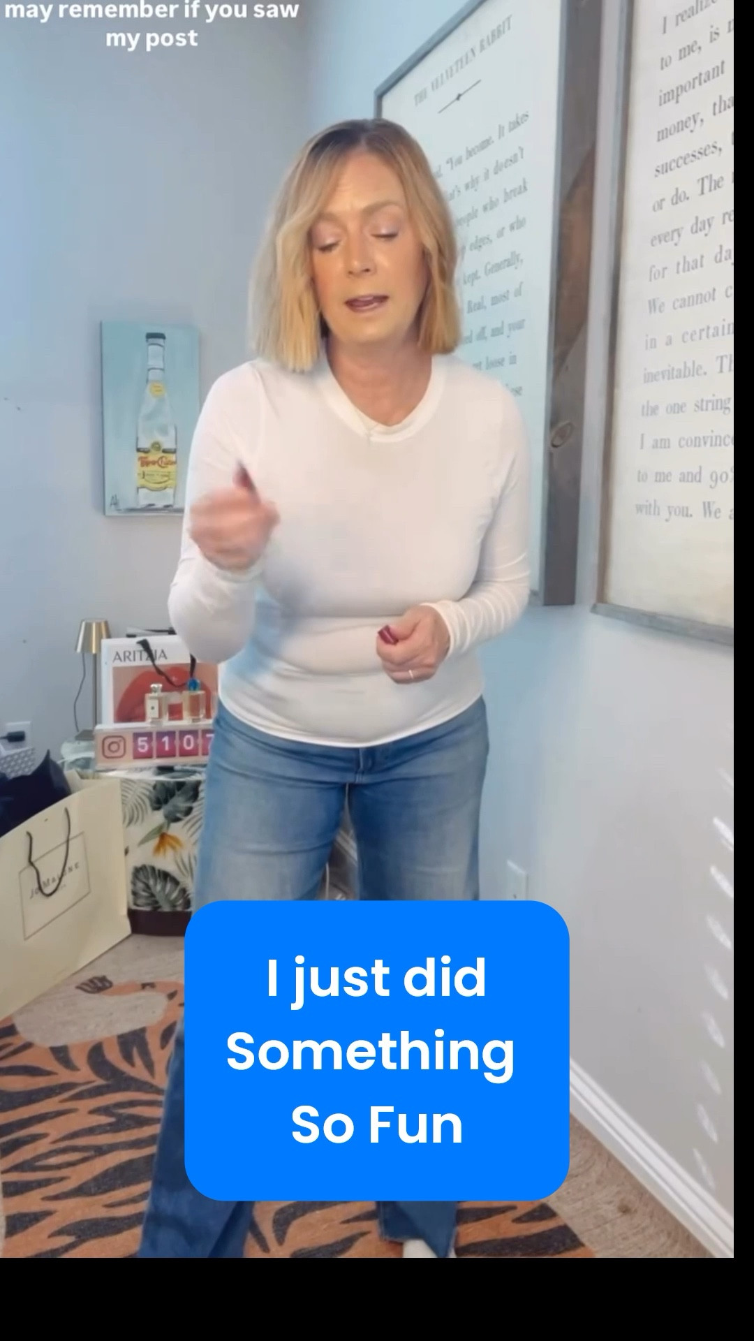 How about you? Have you tried? Share your advice!

4 Quick observations:
1. She had us keep our teeth closed for a new workout. That’s new to me!
2. Great balance work.
3. Core workout while sitting was unexpected.
4. Time flew! Low impact and fun. Mood lifter, too.

Comment PIXIE for my rebounder. 

#over50fitness #midlifefitness #healthyandfit #over50friends #fitfabulousfiftyplus

Comment PIXIE below to receive a DM with the link to this post on my LTK ⬇ https://liketk.it/5IXeW