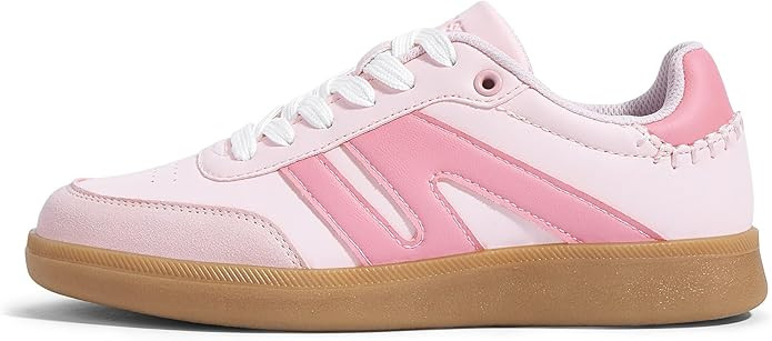 LUCKY STEP Women Classic Retro Gum Sole Fashion Sneakers Casual Tennis Skate Shoe Genuine Leather... | Amazon (US)