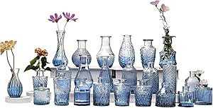 Glass Bud Vase Set of 24, Small Flower Vases, Glass Vases for Centerpieces, Vintage Home Table De... | Amazon (US)