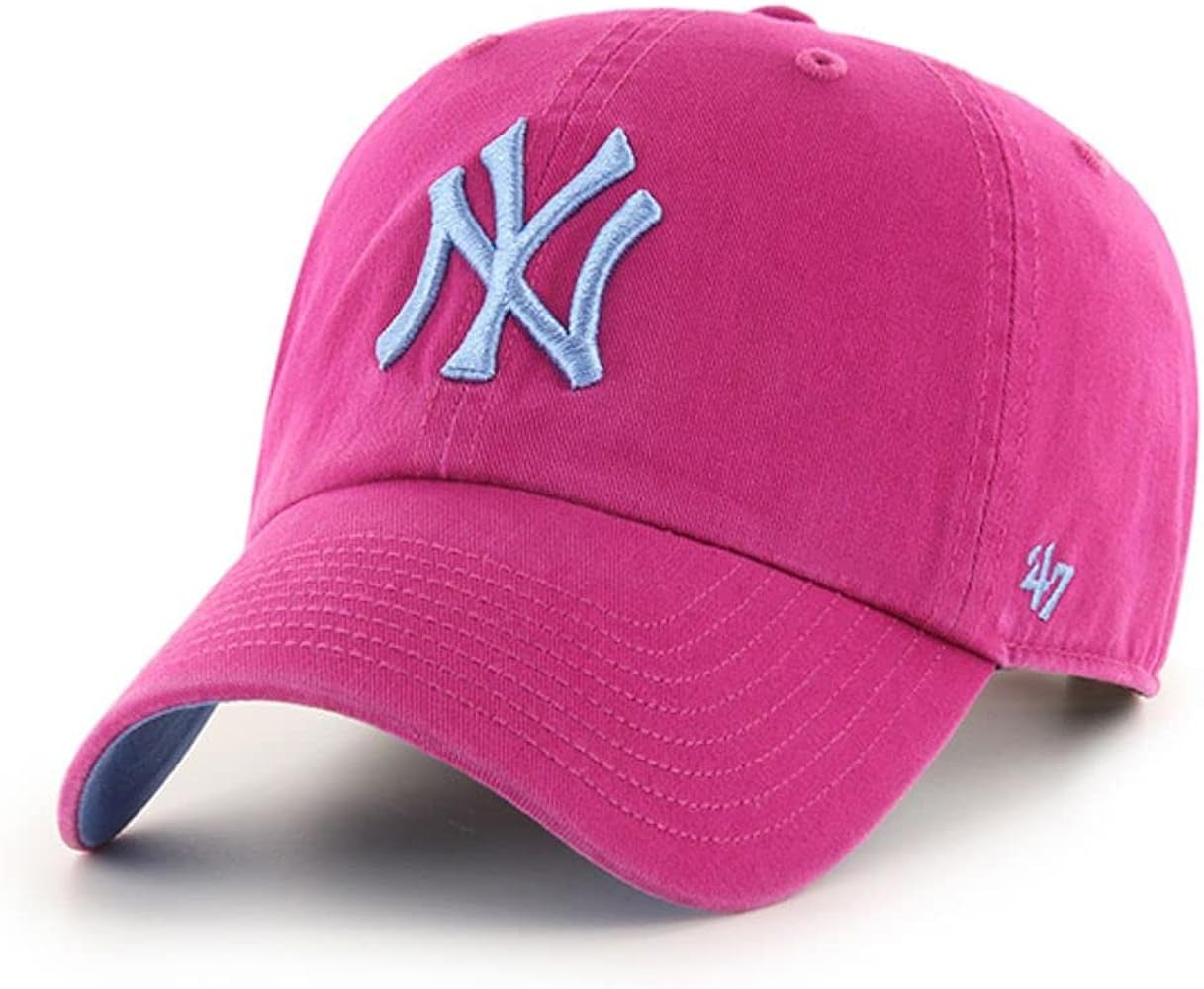 47 New York Yankees Ballpark Clean Up Dad Hat Baseball Cap - Orchid Pink One Size | Amazon (US)
