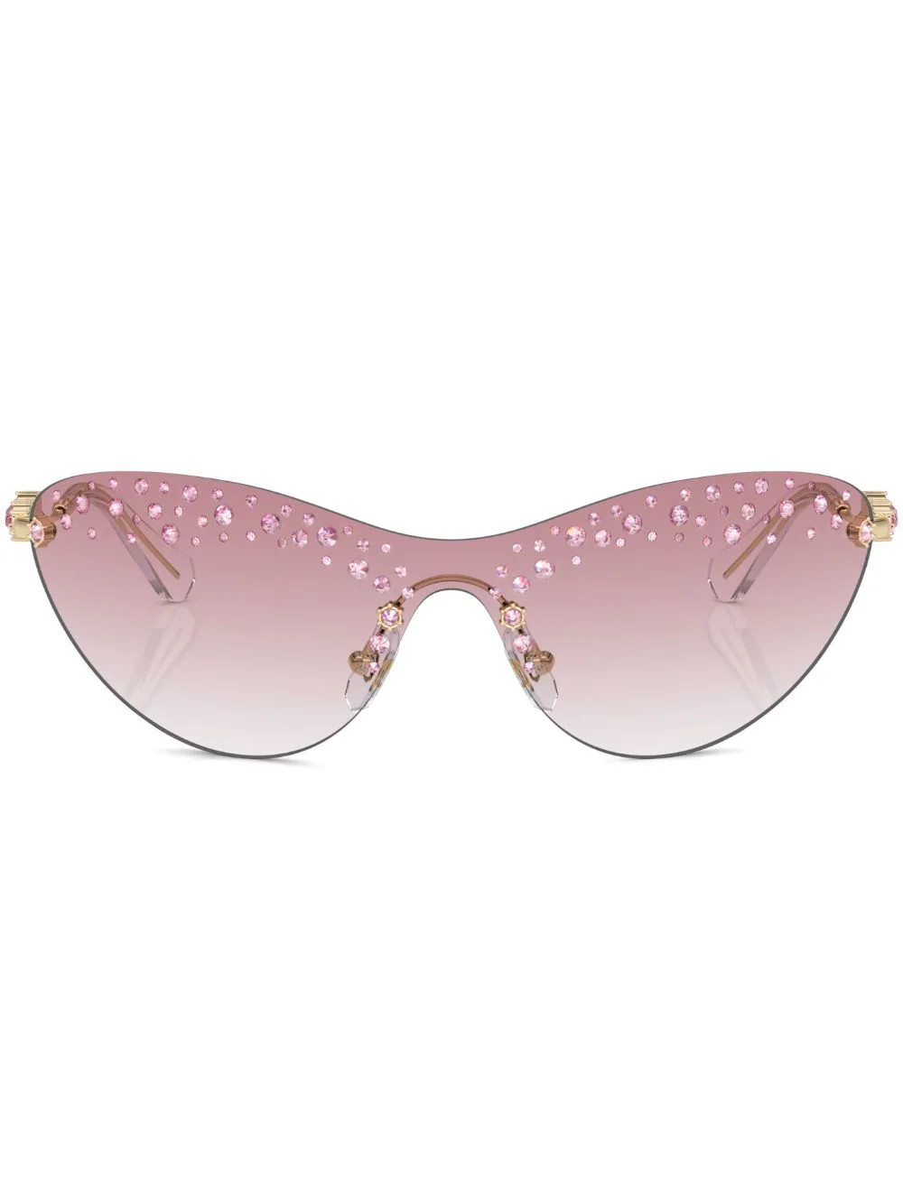 Swarovski Eyewear crystal-embellished goggle-frame sunglasses - Gold | Farfetch Global