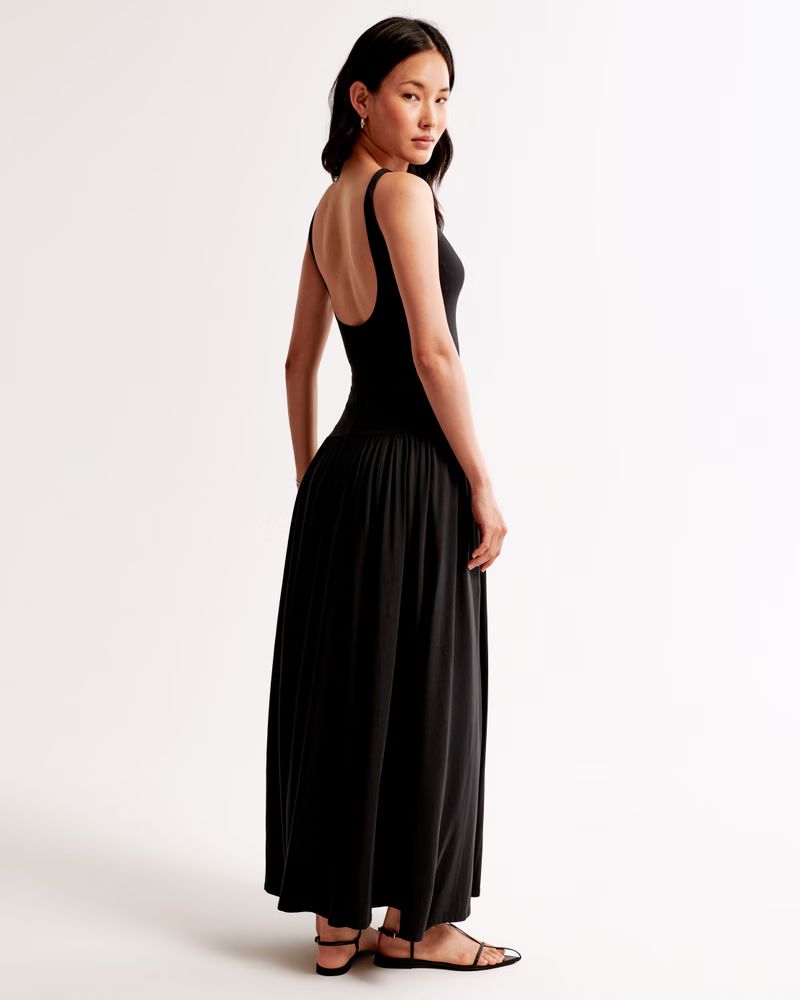 Knit Drop-Waist Maxi Dress | Abercrombie & Fitch (UK)