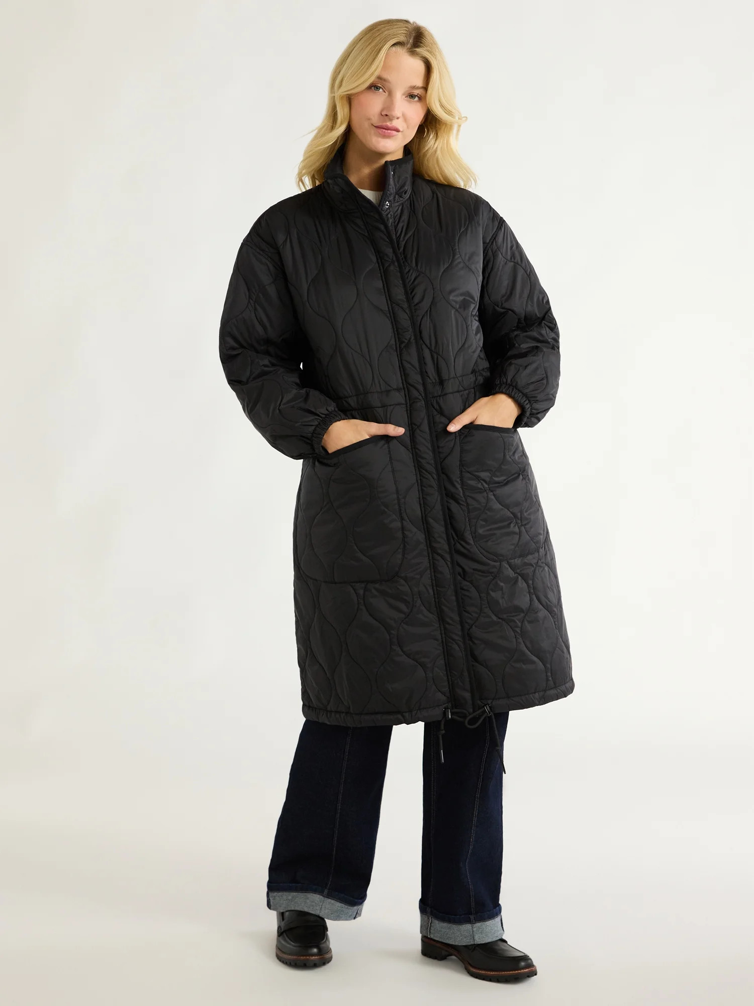 Free Assembly Women's Quilted Cocoon Jacket, XS-XXL - Walmart.com | Walmart (US)