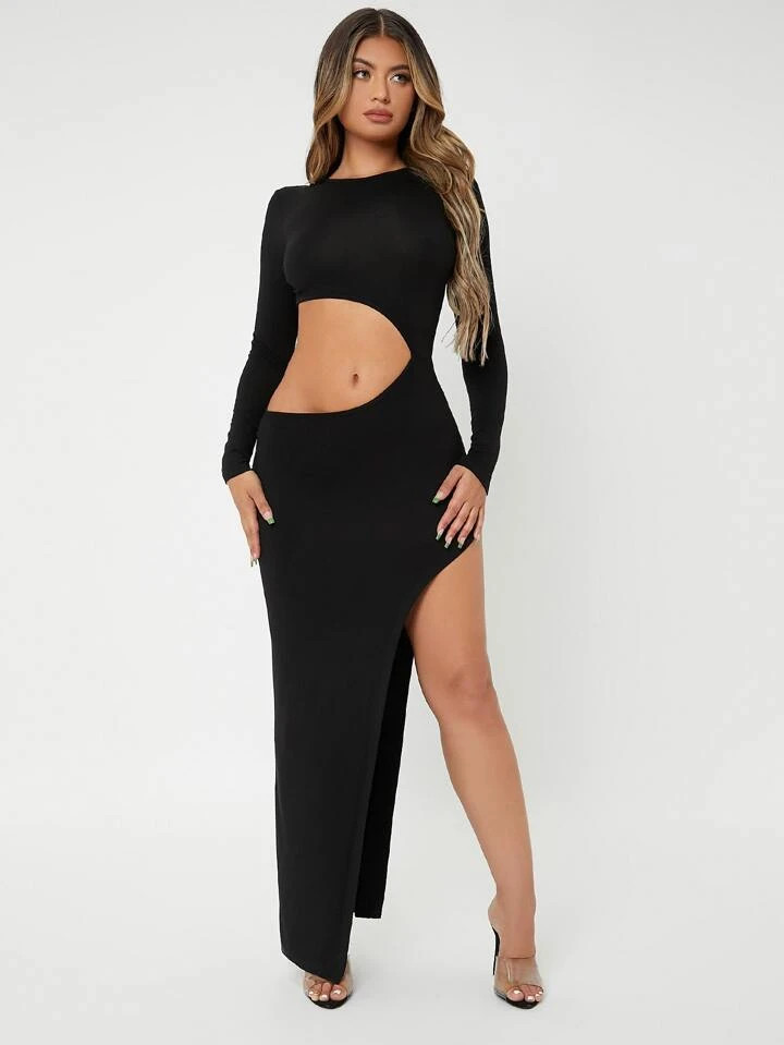 SHEIN SXY Cut Out Split Thigh Dress | SHEIN