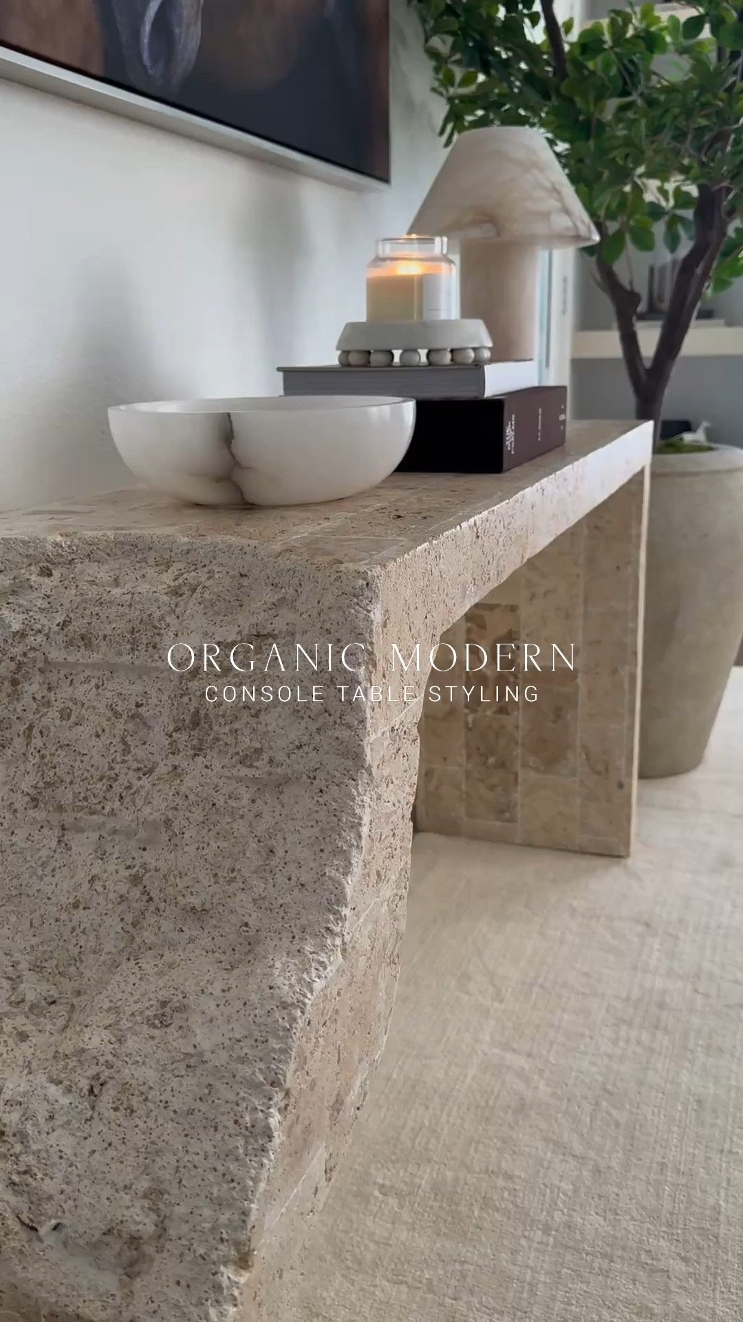 Organic Modern console table styling🤍 save with code ET05 at zgallerie

#LTKHome