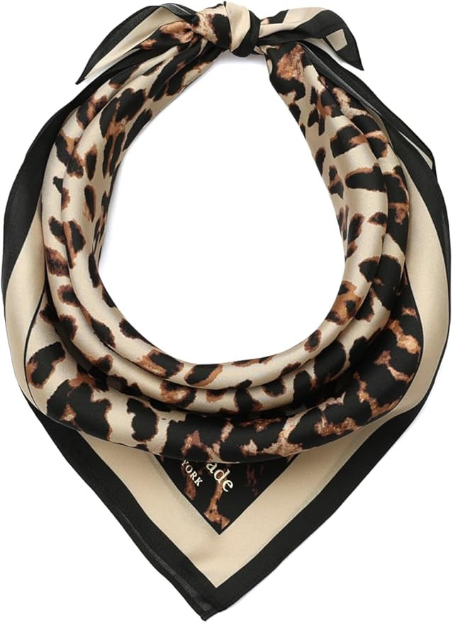 Kate Spade Women's Downtown Leopard Silk Bandana, Stylish Fashion Accessory for Everyday Styling | Amazon (US)