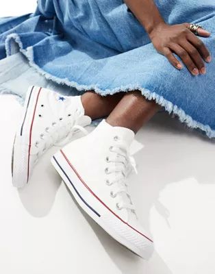 Converse Chuck Taylor All Star Hi canvas sneakers in white | ASOS (Global)