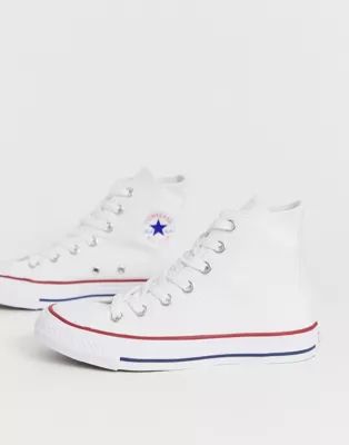 Converse Chuck Taylor All Star Hi canvas sneakers in white | ASOS | ASOS (Global)