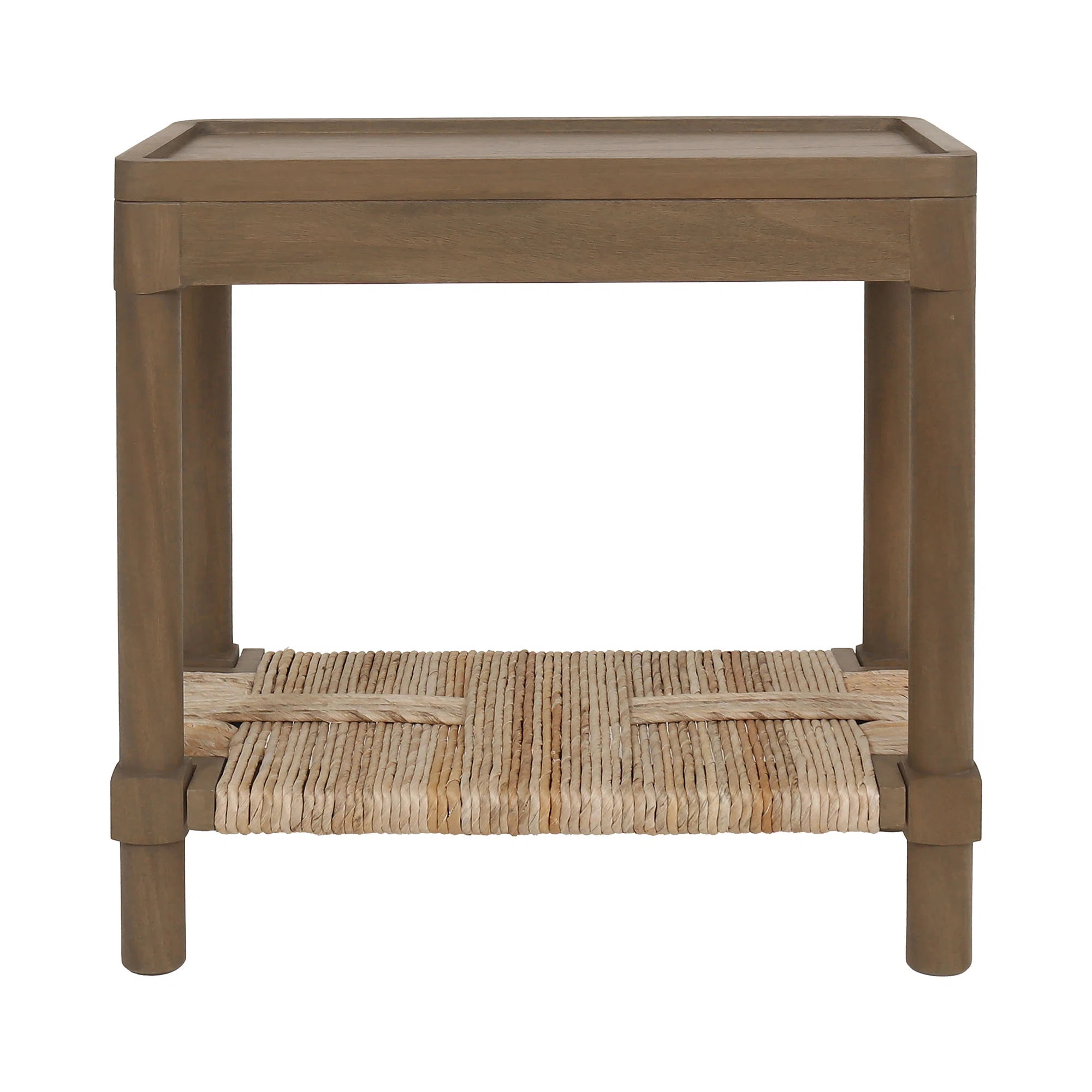 Bay Isle Home\u2122 Cordel Tray Top Side Table With Rush Shelf, Chestnut Brown | Wayfair | Wayfair North America