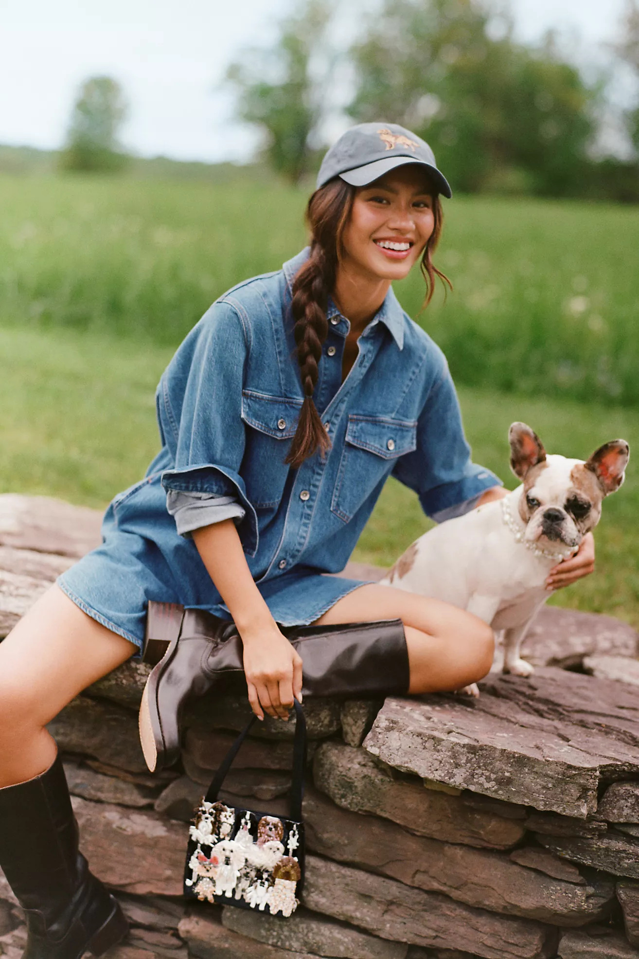 Needlepoint Icon Waxed Canvas Baseball Cap | Anthropologie (US)