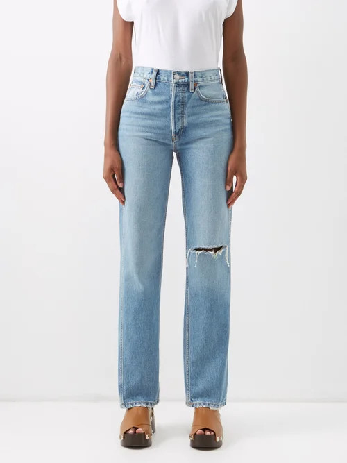 Re/Done - 90s High-rise Straight-leg Jeans - Womens - Denim | Matches (UK)