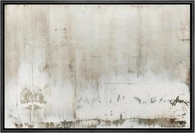 wall26 Framed Canvas Print Wall Art Pastel Minimal Grunge Brown White Paint Strokes Abstract Shap... | Amazon (US)