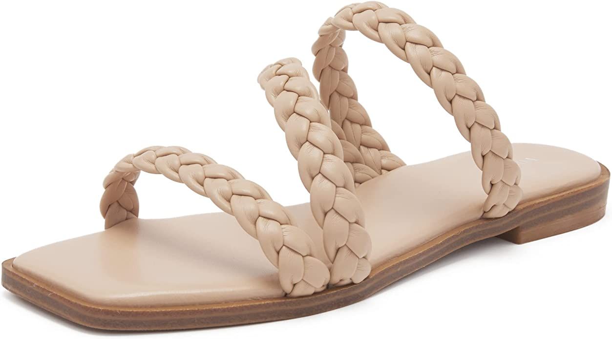 vodvob Women's Braided Flat Sandals Strappy Dressy Sandals Slip on Memory Foam Slide Sandals | Amazon (US)