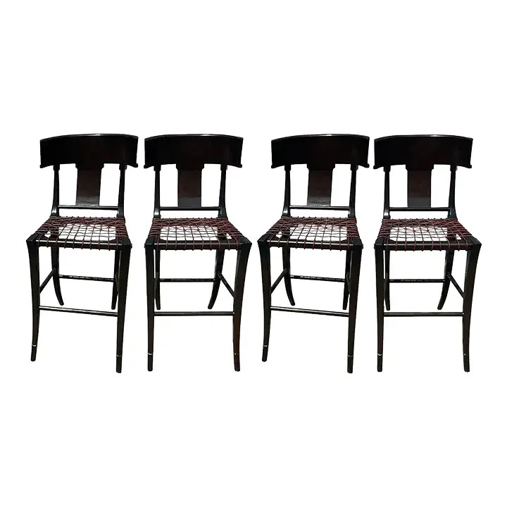 Mid Century Modern Klismos Counter Stools Set of 4 | Chairish