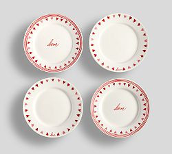 Painted Hearts Stoneware Appetizer Plates - Mixed Set of 4 | Pottery Barn (US)