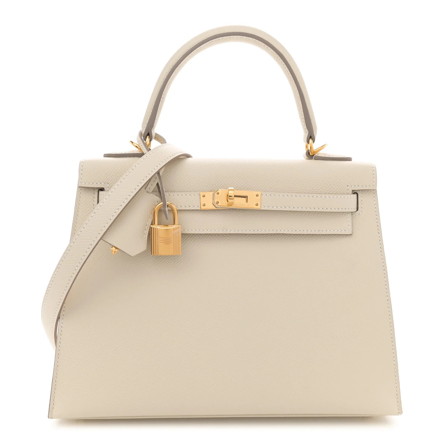 Hermes Epsom Kelly Sellier 25 Craie 1701233 | FASHIONPHILE (US)