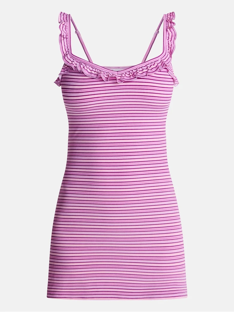 No Boundaries Ruffle Slip Dress, Women's XS-XXL | Walmart (US)