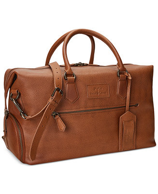 Polo Ralph Lauren Men's Pebbled Leather Duffel Bag - Macy's | Macy's