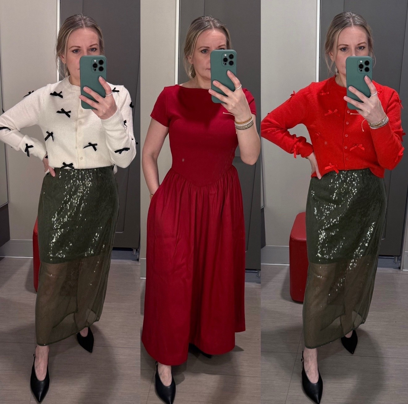 Target’s festive outfits are a must-have this season! I particularly love their bow cardigans, which are so in style. Pair them with a sparkly skirt or pants for a cute holiday look. 




Christmas outfits, holiday outfits, holiday fashion #LTKCyberWeek

#LTKOver40 #LTKootd #LTKGiftGuide #LTKHoliday #LTKSeasonal #LTKPetite #LTKFindsUnder50