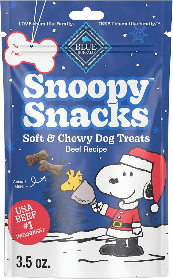 Blue Buffalo Snoopy Snacks Soft & Chewy Dog Treats, Holiday Stocking Stuffers for Dogs, Beef Reci... | Amazon (US)