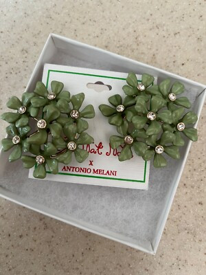 Nat Note x Antonio Melani Green Floral Earrings | eBay US