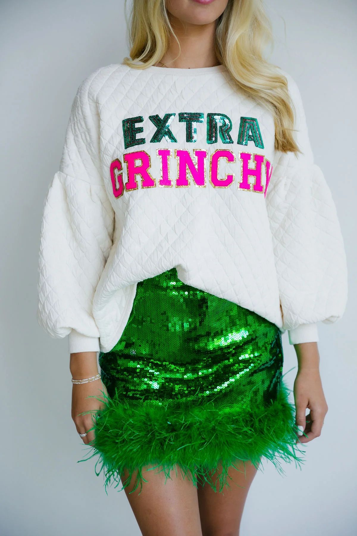 EXTRA GRINCHY QUILTED PULLOVER ****PREORDER**** | Judith March