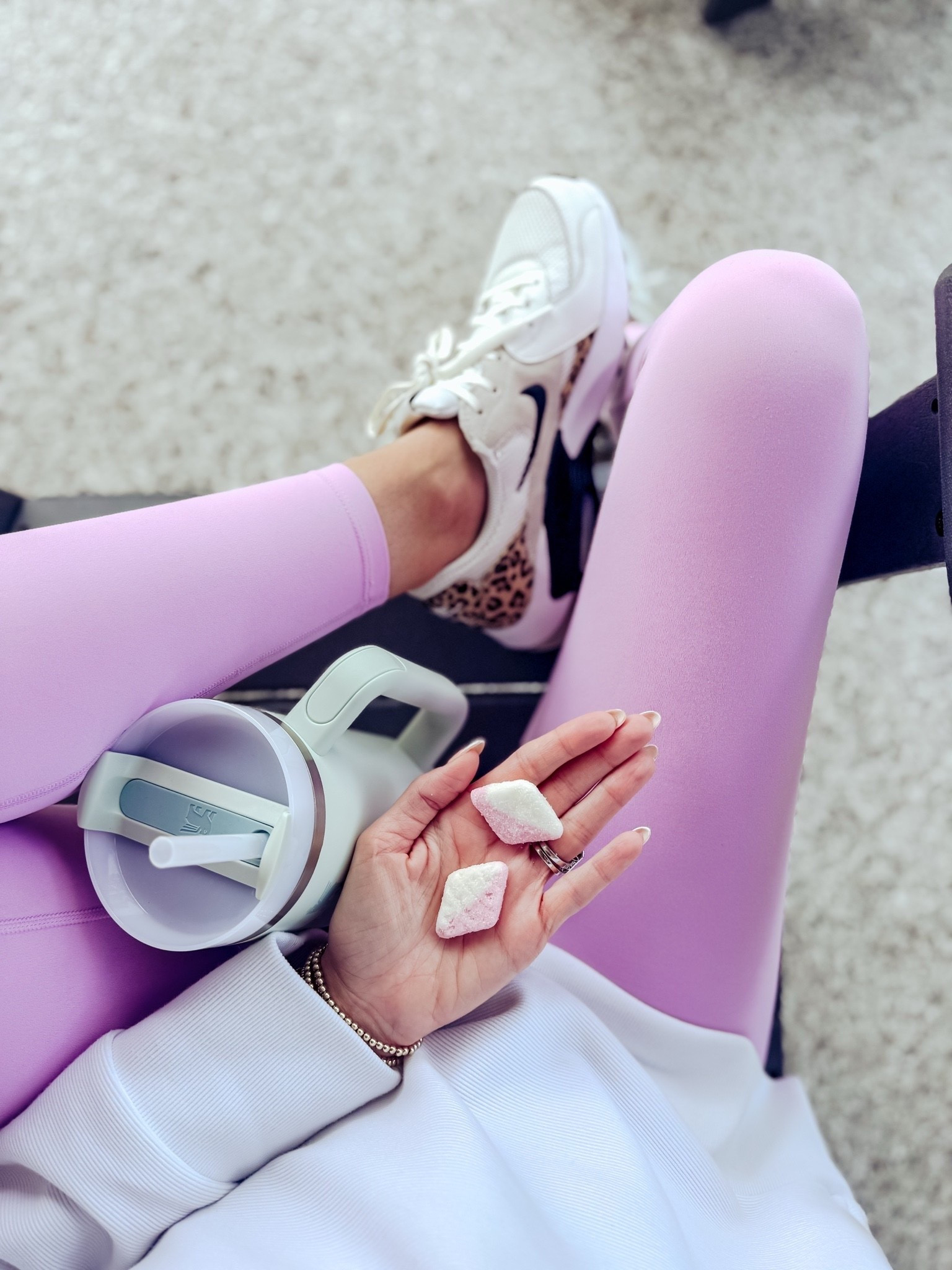 Running, not walking, because this was a luxury look for less moment 👀✨ I passed on this color from Alo the first time around… but tell me why I just found it for literally 1/4 of the price the other day?! Instant add to cart, no hesitation.

Paired it with my fun leopard Nikes (that are actually comfortable and give every outfit that extra little spice 🐆🔥), and just like that—effortless, elevated, and budget-smart.

Now if you need me, I’ll be at home… eating candy and pretending my water cancels it out 💅💧

Linked this find + more look-for-less favorites you do NOT want to miss.

#LTKootd #LTKActive #LTKU