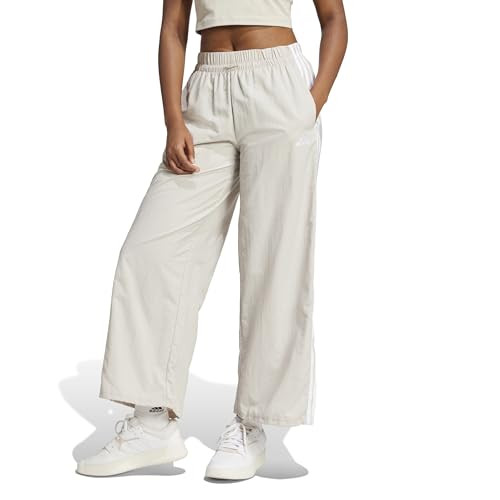 Adidas Women's Essentials 3-Stripes Woven Parachute Pants, Wonder Alumina/White, Large | Amazon (US)