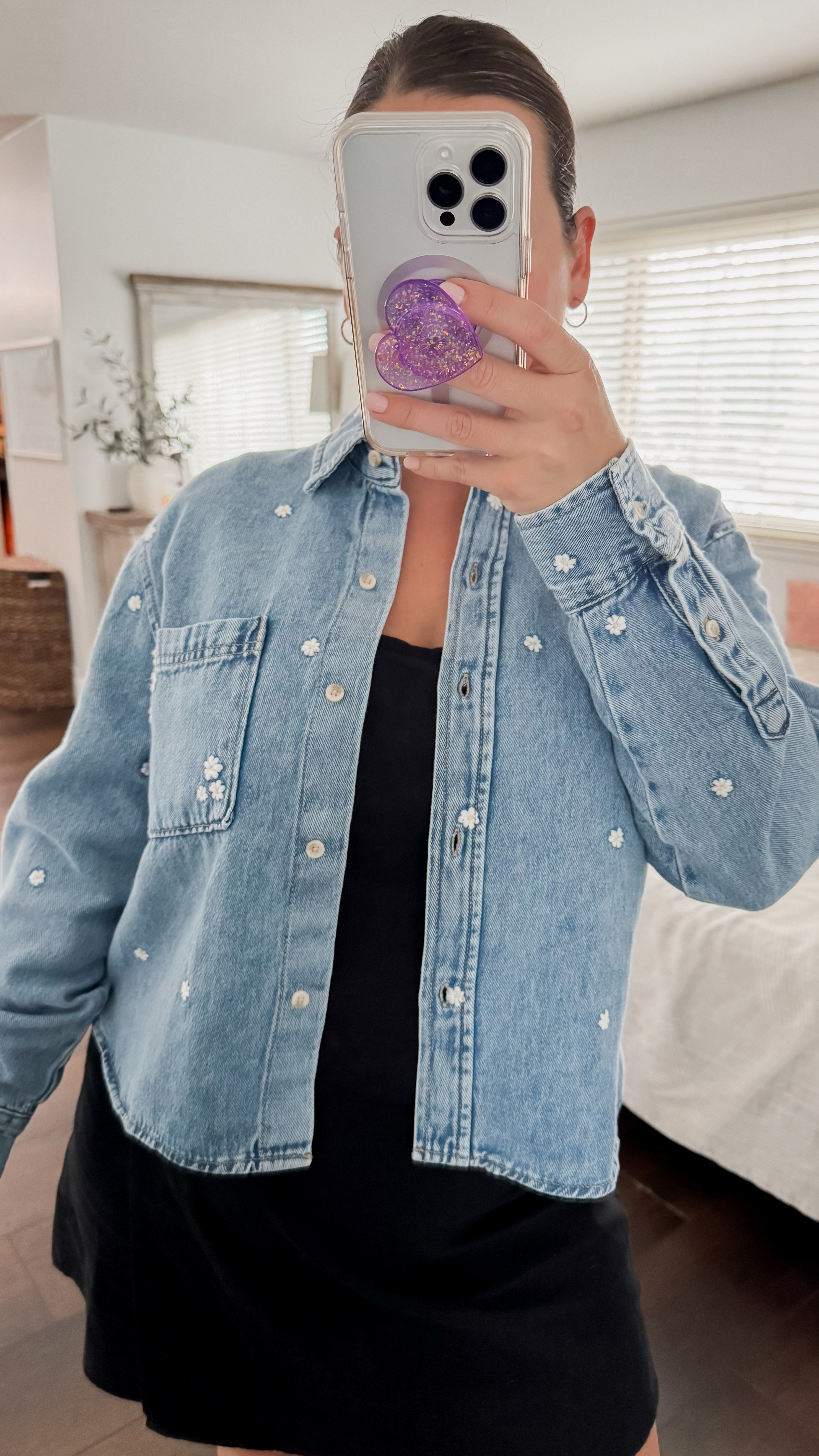 Floral Jean Shirt. Spring Fashion. Petite & Curvy Fashion.

#LTKOver40 #LTKU #LTKPetite