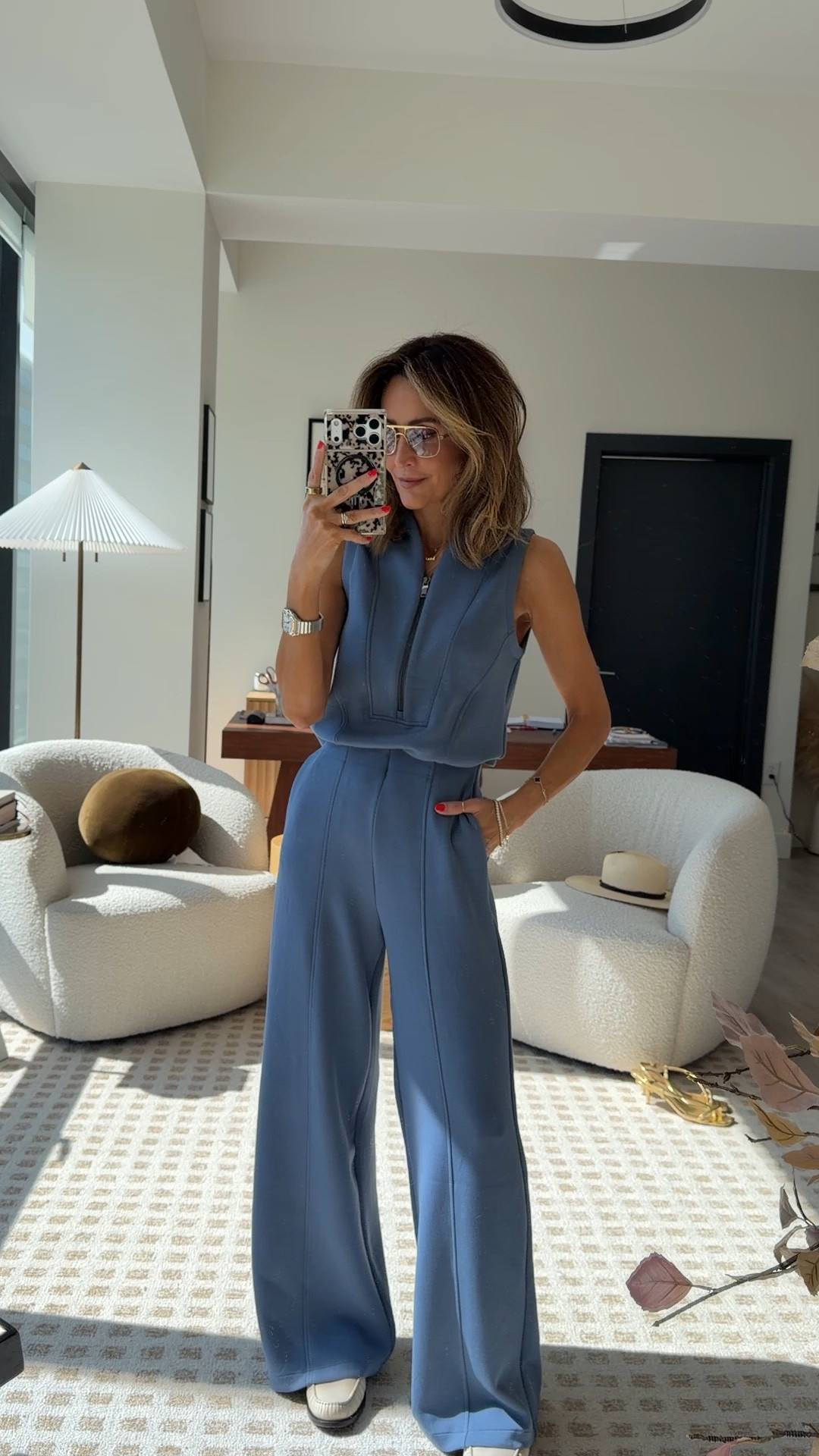 My jumpsuit is on sale right now, 20% off SITEWIDE on some of my favorite elevated athleisure  - size xs my sunnies have been restocked! 

#LTKOver40 #LTKootd #LTKgrwm