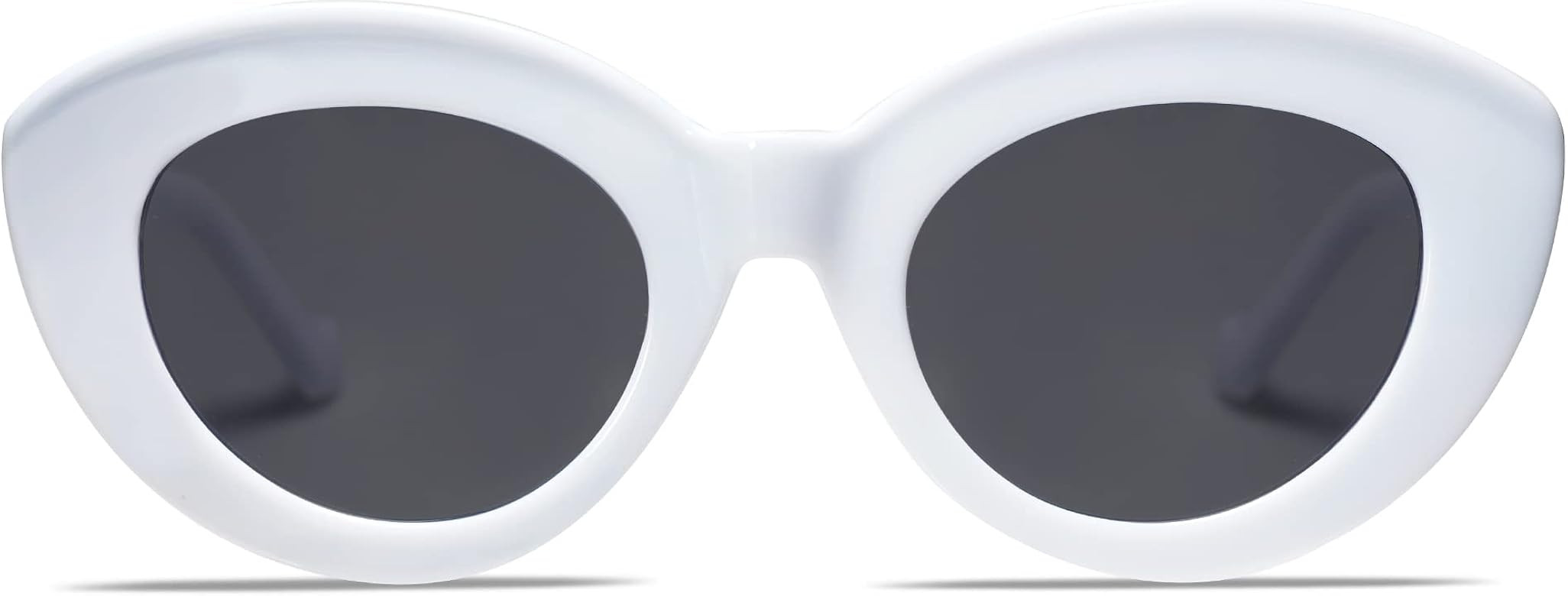 Allarallvr Oversized Large Cateye Sunglasses for Women Trendy Cute Cat Eye Shades Thick Frame Sunnie | Amazon (US)