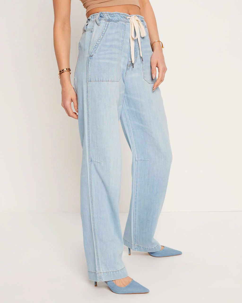 Westley Drawstring Wide Leg Jeans | VICI Collection
