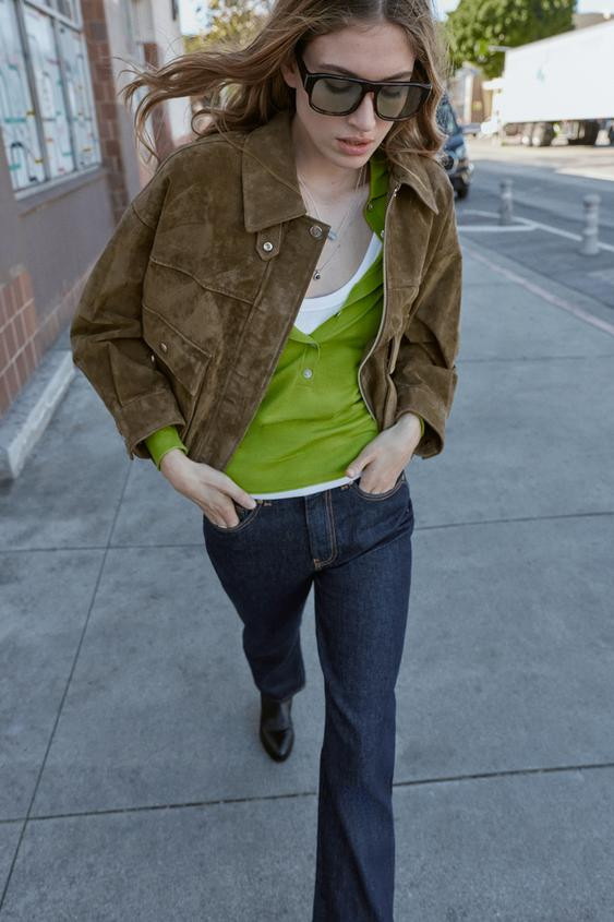 100% LEATHER BOMBER JACKET | Zara UK