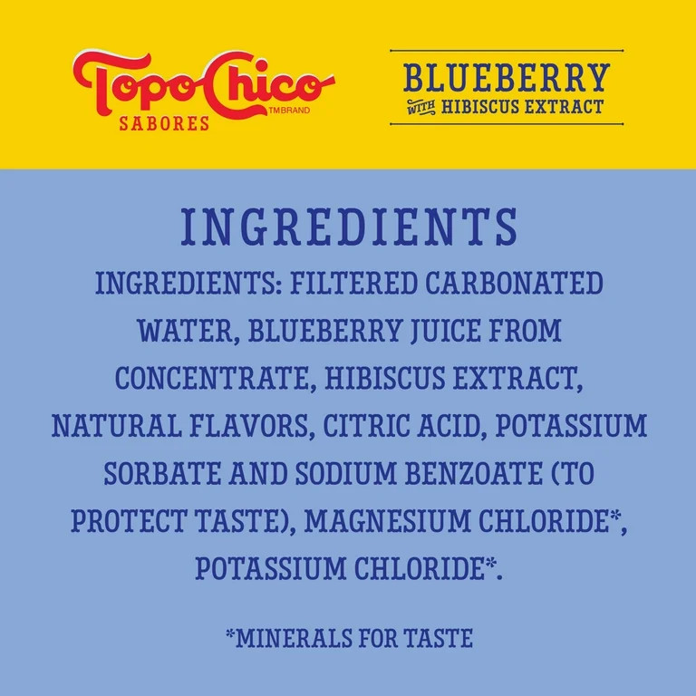 Topo Chico Sabores Blueberry With Hibiscus Extract Cans, 12 fl oz, 8 pack | Walmart (US)