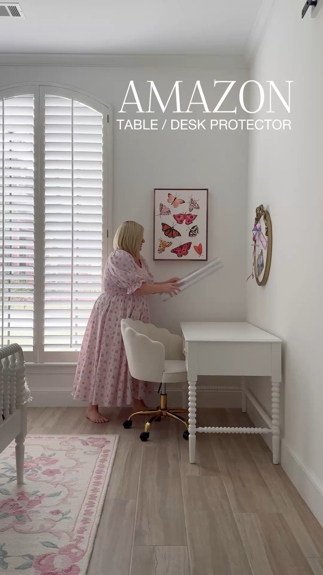 Back to school must have - a desk protector! 

Available in many sizes and it easily cuts with scissors to fit even the oddest size desk or table.