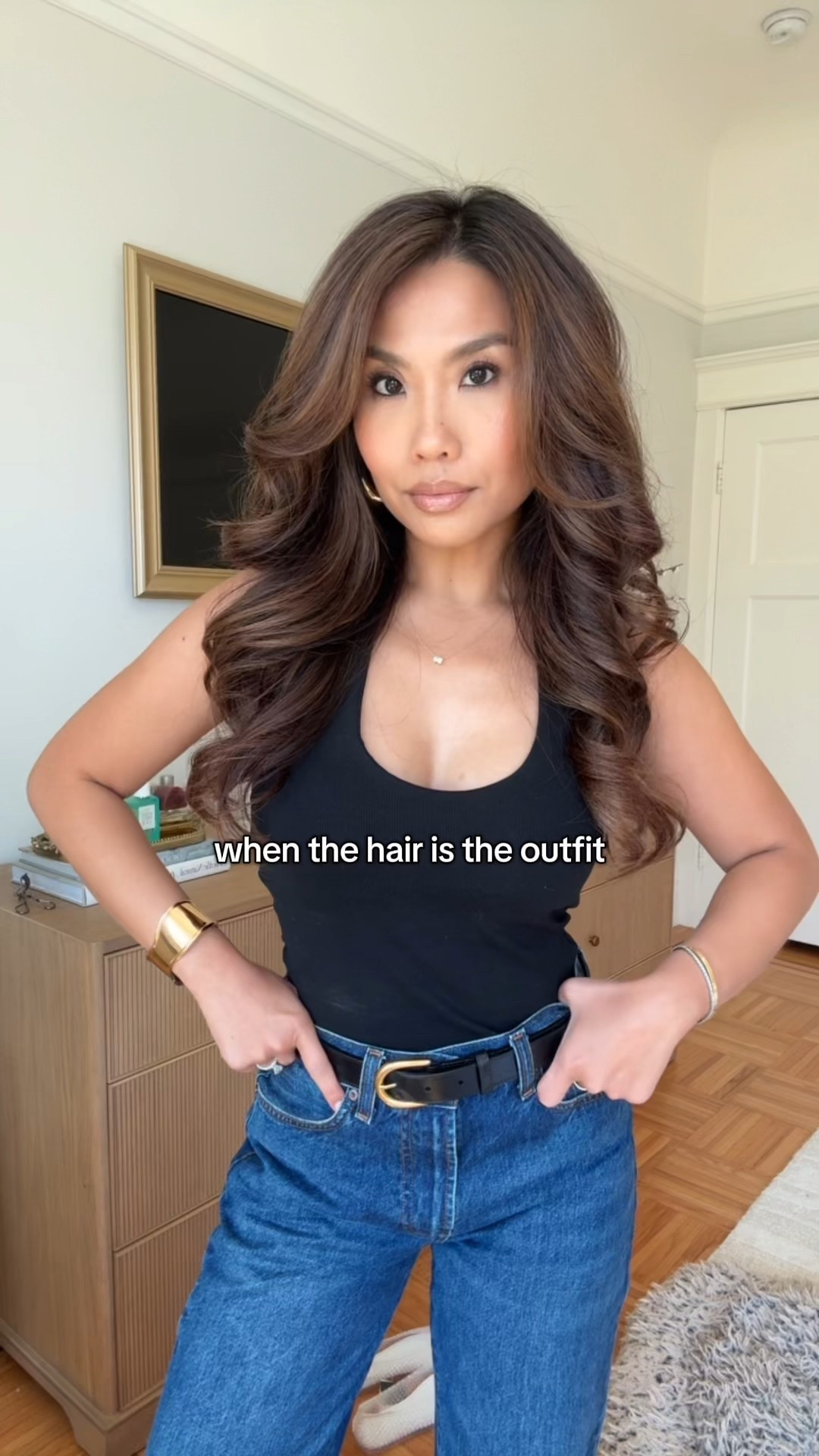 when the hair is the outfit 🤭 linking everything I use for this bouncy blowout! 

And been wearing this $15 halter top nonstop - wearing a S

Jeans are my fav! Be dark about bleu wash tts, in 25 regular 

#LTKSummerEdit #LTKPetite #LTKFindsUnder100