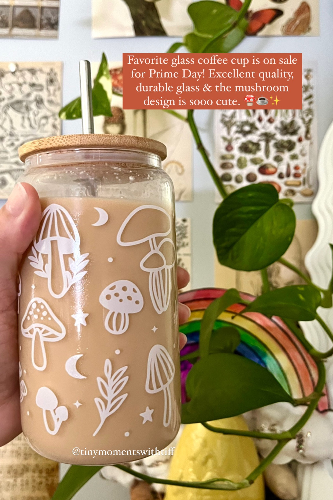 RUN! On sale for Prime Day! Favorite glass coffee cup with mushroom design. 🥹🍄☕️✨

Amazon finds
Amazon Prime Day Deals 2023
Mushroom
Earthy
Cottagecore
Glass coffee cup
Witchy
Mushie
Kitchen 
Iced coffee
Cozy#LTKxPrimeDay 

#LTKhome #LTKsalealert