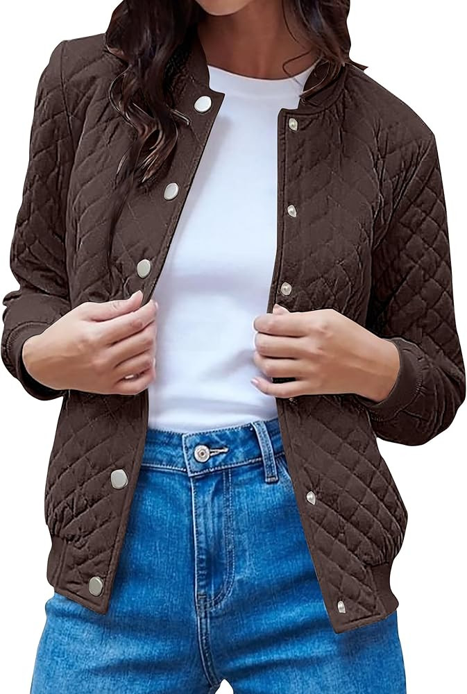 PRETTYGARDEN Womens Fall Fashion Jacket Long Sleeve Button Down Trendy Casual Outerwear Clothes W... | Amazon (US)