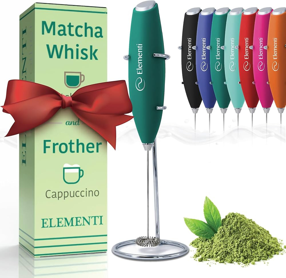 Elementi Matcha Whisk & Frother Set - Powerful Electric Matcha Mixer, Easy to Use Macha Whisk Kit... | Amazon (US)