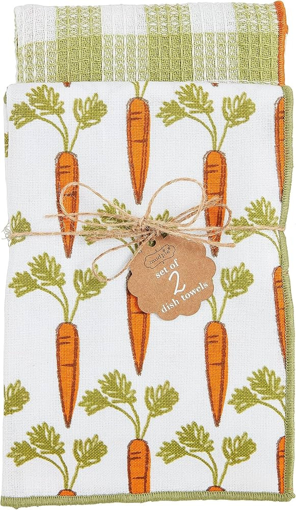 Mud Pie Spring Towel Set, Carrot; 26" x 16.5" | Amazon (US)